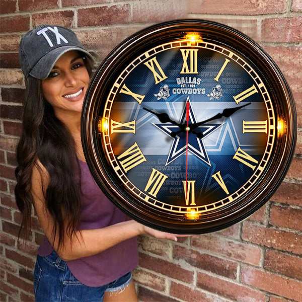 Dallas Cowboys Wooden Wall Clock