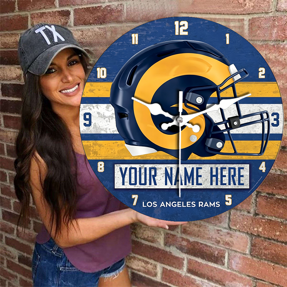 Los Angeles Rams Personalized Custom Round Wall Clock
