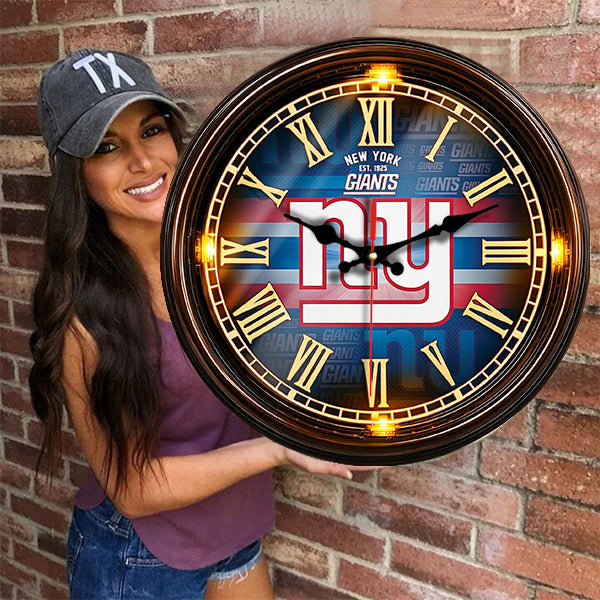 New York Giants Wooden Wall Clock