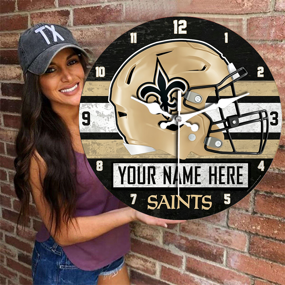 New Orleans Saints Personalized Custom Round Wall Clock