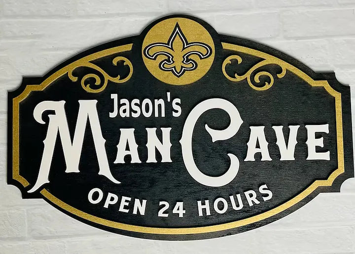 Custom Name New Orleans Saints Man Cave&Diva Cave Sign