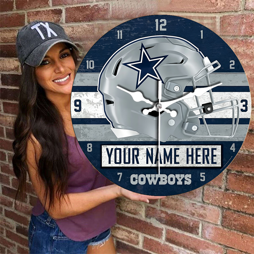 Dallas Cowboys Personalized Custom Round Wall Clock