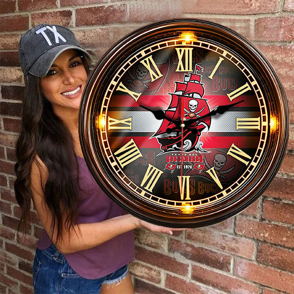Tampa Bay Buccaneers Wooden Wall Clock