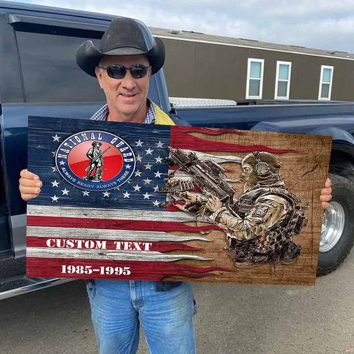 🔥2024 Hot Sale 🔥Personalized Military American Wood Flag