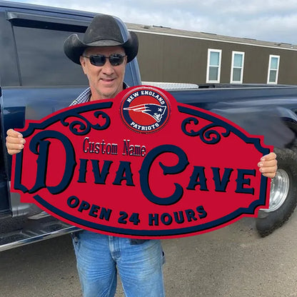 Custom Name New England Patriots Man Cave&Diva Cave Sign