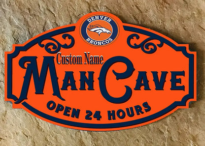 Custom Name Denver Broncos Man Cave&Diva Cave Sign