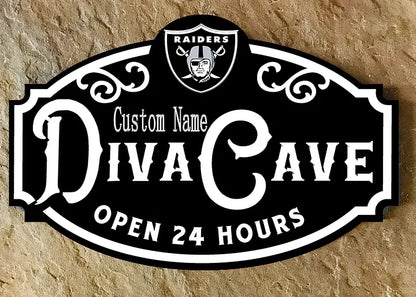 Custom Name Las Vegas Raiders Man Cave&Diva Cave Sign