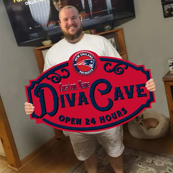 Custom Name New England Patriots Man Cave&Diva Cave Sign