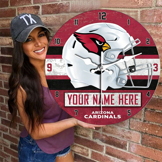 Arizona Cardinals Personalized Custom Round Wall Clock