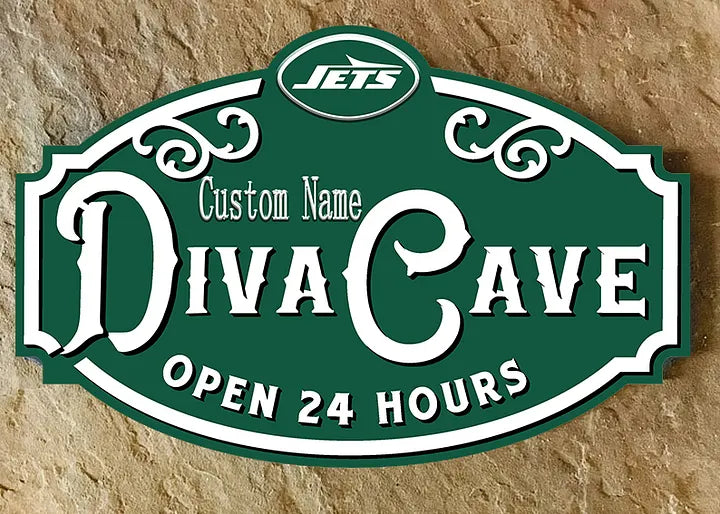Custom Name New York Jets Man Cave&Diva Cave Sign