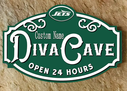 Custom Name New York Jets Man Cave&Diva Cave Sign