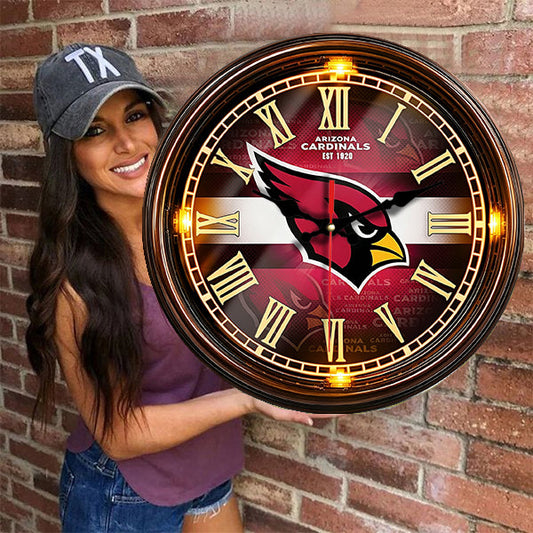 Arizona Cardinals Wooden Wall Clock