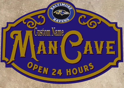 Custom Name Baltimore Ravens Man Cave&Diva Cave Sign