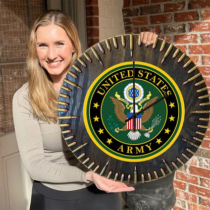 🔥Hot Sale Gift🔥Rustic Military Wall Decor Bullet Clock
