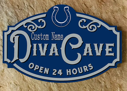 Custom Name Indianapolis Colts Man Cave&Diva Cave Sign