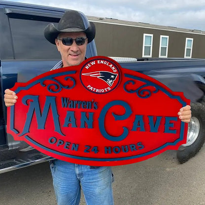 Custom Name New England Patriots Man Cave&Diva Cave Sign