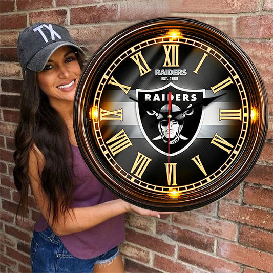Las Vegas Raiders Wooden Wall Clock