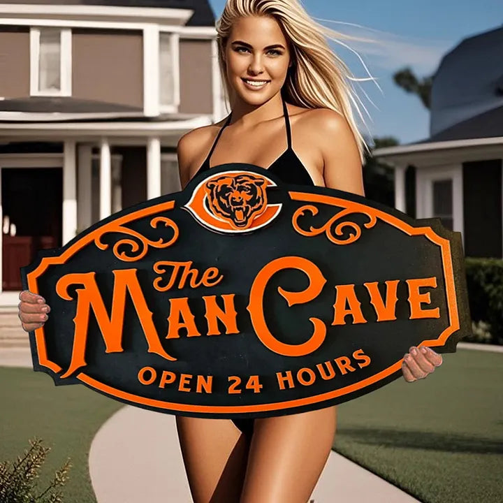 Custom Name Chicago Bears Man Cave&Diva Cave Sign