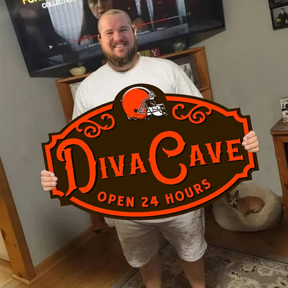Custom Name Cleveland Browns Man Cave&Diva Cave Sign