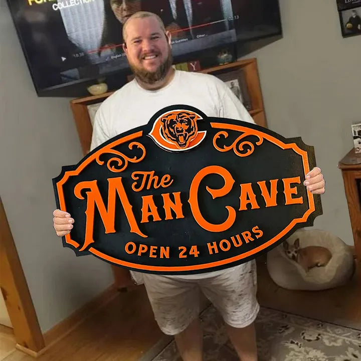 Custom Name Chicago Bears Man Cave&Diva Cave Sign