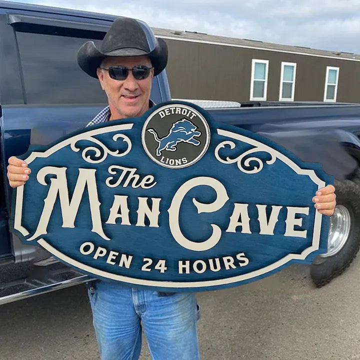 Custom Name Detroit Lions Man Cave&Diva Cave Sign