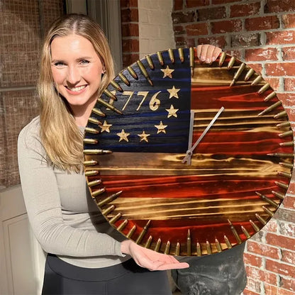 🔥Hot Sale Gift🔥Rustic Military Wall Decor Bullet Clock
