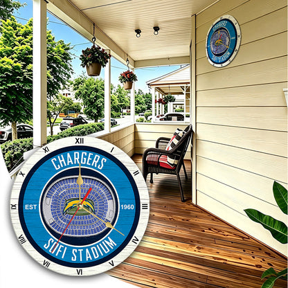 Personalized Custom San Diego Chargers Wooden Wall Clock