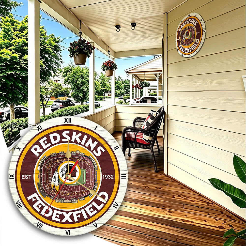 Personalized Custom Washington Redskins Wooden Wall Clock