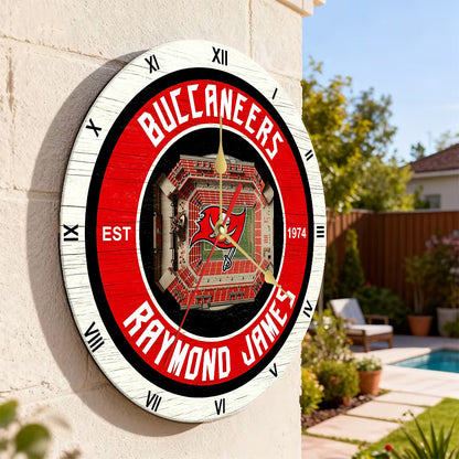 Personalized Custom Tampa Bay Buccaneers Wooden Wall Clock