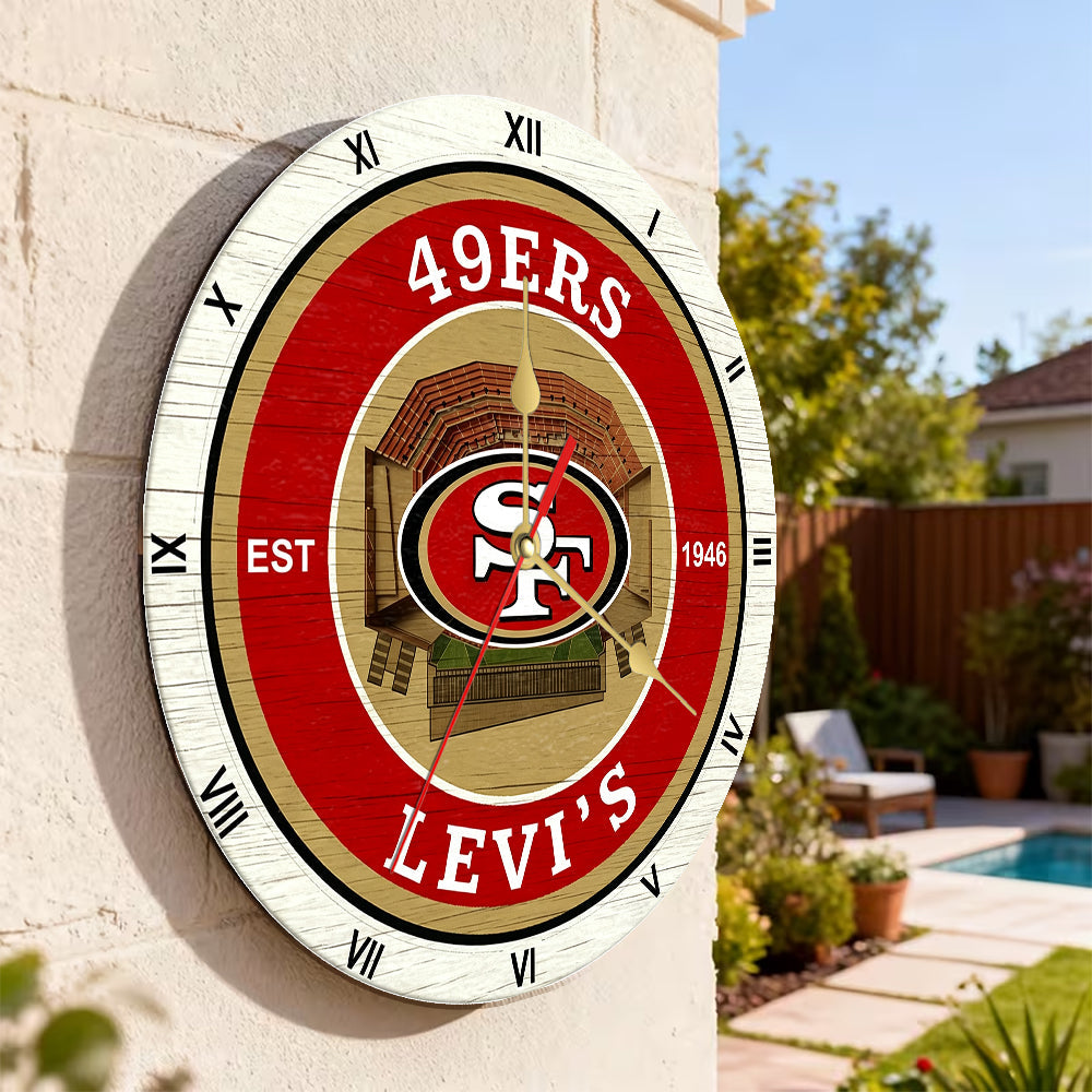 Personalized Custom San Francisco 49ers Wooden Wall Clock