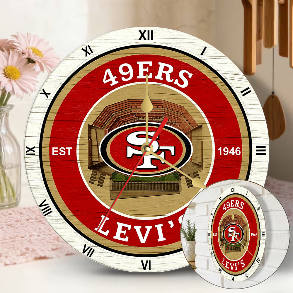 Personalized Custom San Francisco 49ers Wooden Wall Clock