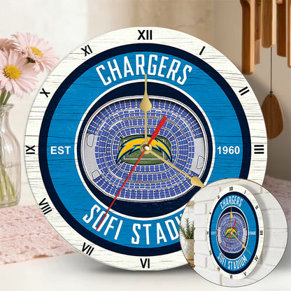 Personalized Custom San Diego Chargers Wooden Wall Clock