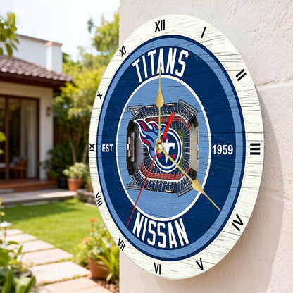 Personalized Custom Tennessee Titans Wooden Wall Clock