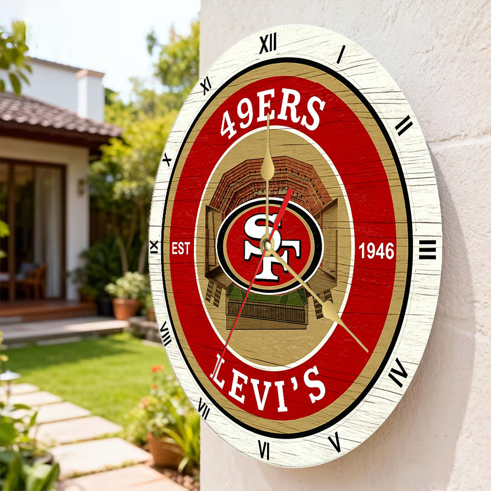 Personalized Custom San Francisco 49ers Wooden Wall Clock