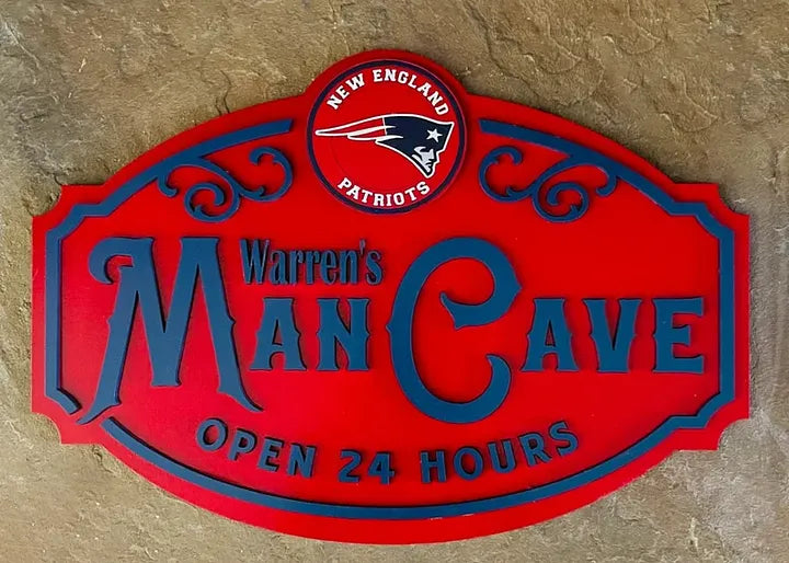 Custom Name New England Patriots Man Cave&Diva Cave Sign