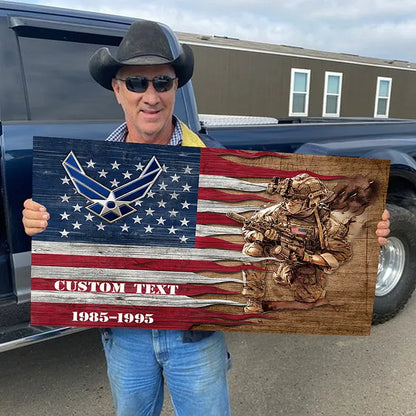 🔥2024 Hot Sale 🔥Personalized Military American Wood Flag