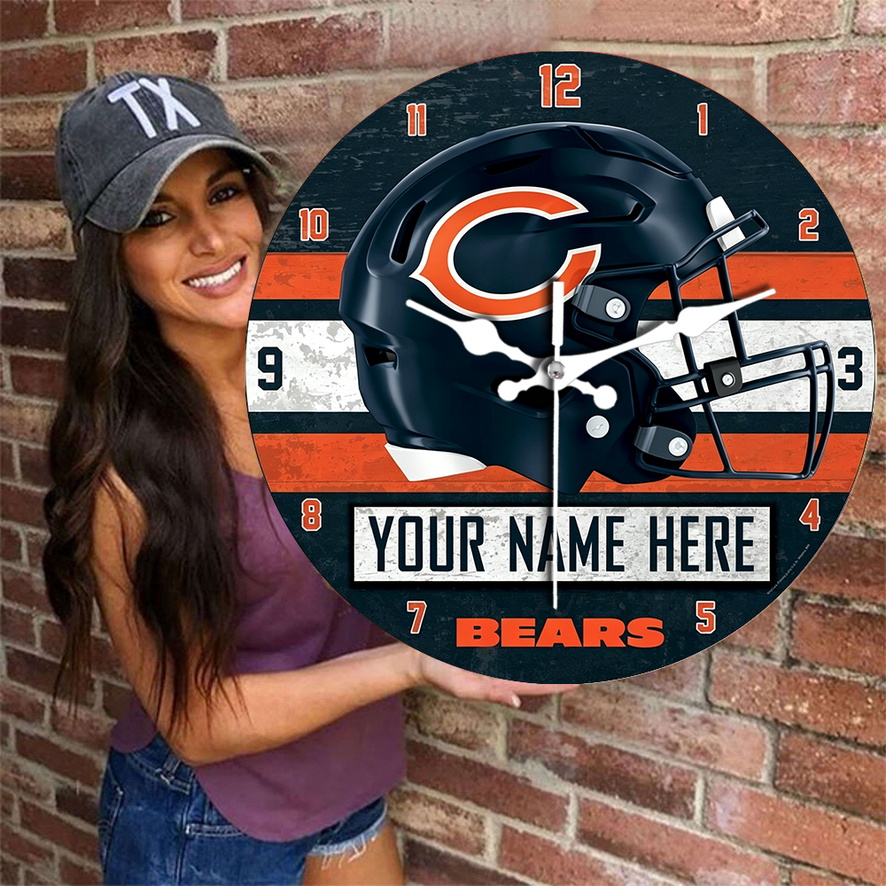 Chicago Bears Personalized Custom Round Wall Clock