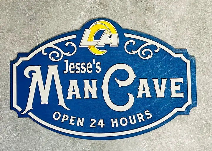 Custom Name Los Angeles Rams Man Cave&Diva Cave Sign