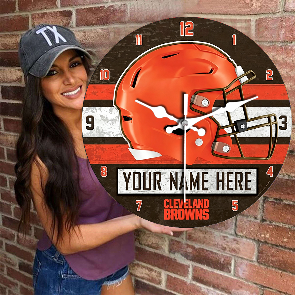 Cleveland Browns Personalized Custom Round Wall Clock