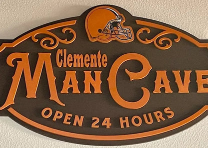 Custom Name Cleveland Browns Man Cave&Diva Cave Sign