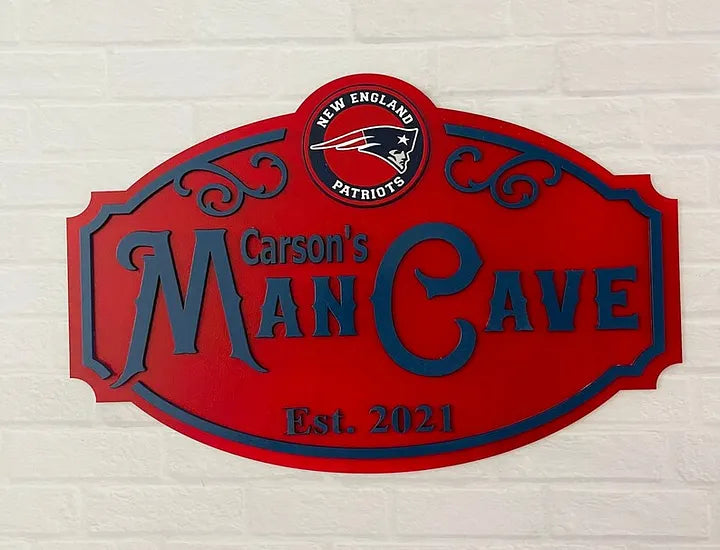 Custom Name New England Patriots Man Cave&Diva Cave Sign