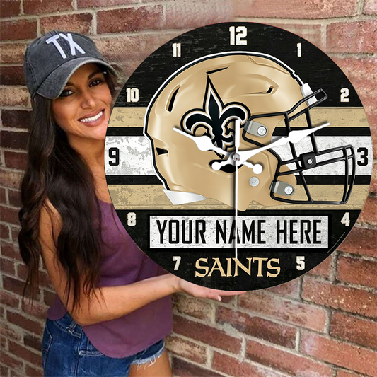 New Orleans Saints Personalized Custom Round Wall Clock