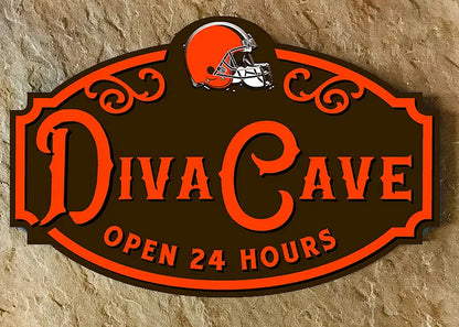 Custom Name Cleveland Browns Man Cave&Diva Cave Sign