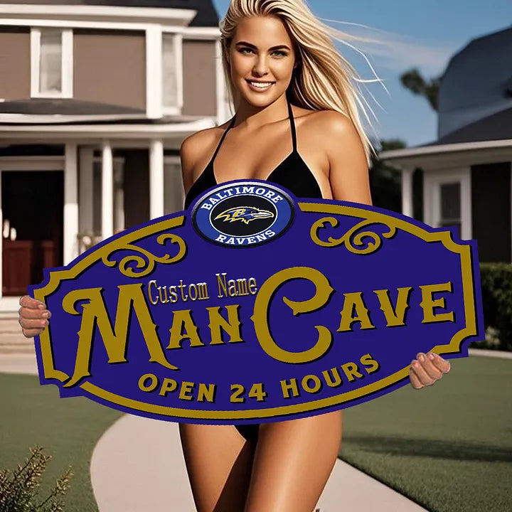 Custom Name Baltimore Ravens Man Cave&Diva Cave Sign