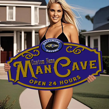 Custom Name Baltimore Ravens Man Cave&Diva Cave Sign
