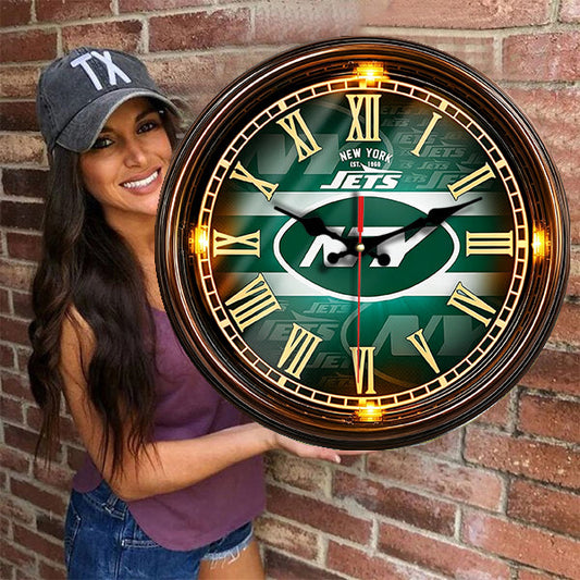 New York Jets Wooden Wall Clock