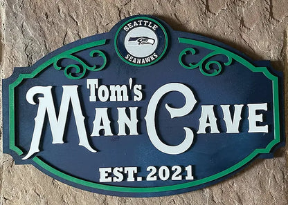 Custom Name Seattle Seahawks Man Cave&Diva Cave Sign