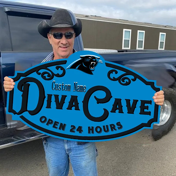 Custom Name Carolina Panthers Man Cave&Diva Cave Sign