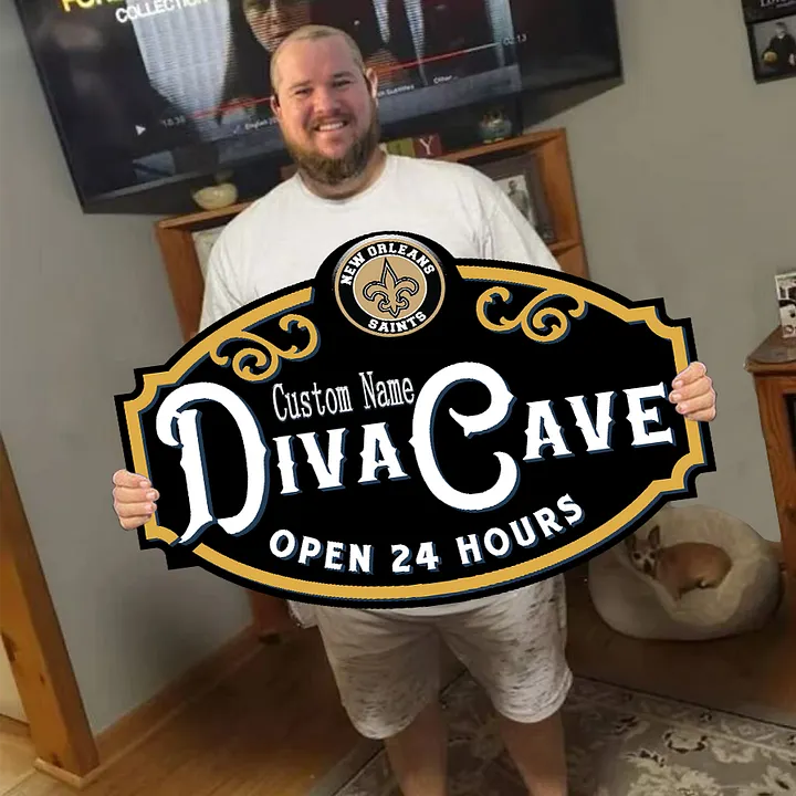 Custom Name New Orleans Saints Man Cave&Diva Cave Sign