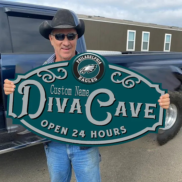 Custom Name Philadelphia Eagles Cave Sign